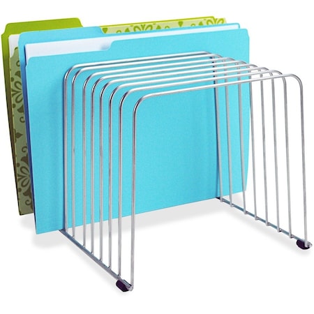 File Sorter, Silver, Steel, 9 in W, 11 3/8 in L, 8 in H, 11 Number of Compartments