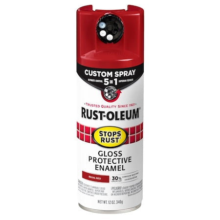Rust Preventative Spray Paint, Regal Red, Gloss, Solvent, 12 Oz