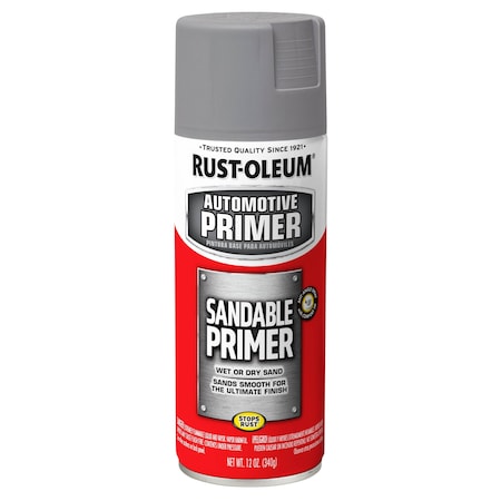 Automotive Sandable Primer Spray, Gray, 12 Oz