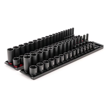 3/8 in Drive Impact Socket Set, Metric, SAE, 68 pcs