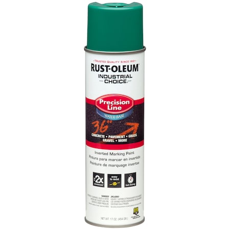 Inverted Marking Paint, 17 oz., Safety Green, Water -Based