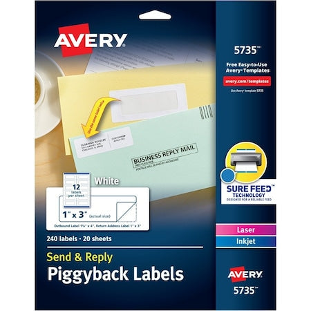 Send Reply Piggyback Mailing Label, PK240