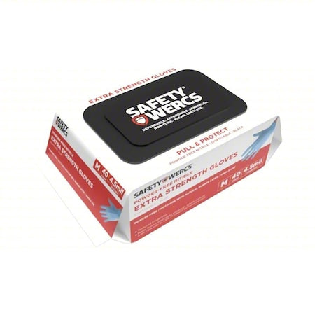 Disposable Gloves, 3 mil Palm, Nitrile, Powder-Free, (AQL)1.5, 40 PK, Blue, M