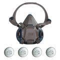 Half Mask Respirator Kit: 4 Cartridges Included, 6500 Series, P100 Filter, Bayonet, Silicone, Size L