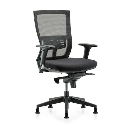 Desk Chair Modern Mesh Chair,C2,AA,Glides, Adjustable Arms, 18-1/2"" to 21-1/2"" Height, Mesh, Black