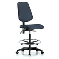 High Bench Chair No Arms, 26"" to 35"" Height, Vinyl, Imperial Blue