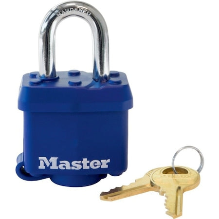 Padlock, Keyed Different, Standard Shackle, Rectangular Steel Body, Steel Shackle, 1/2 in W