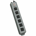 Outlet Strip, Right Angled, 6 5-15R, 5-15P, 15 ft., Gray