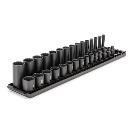 3/8 in Drive Impact Socket Set, SAE, 30 pcs