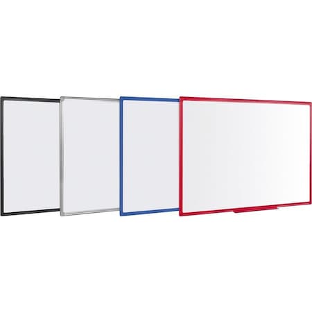 Dry Erase Board, Melamine, 23 39/64 in, 35 13/32 in, Plastic Frame, White, Matte