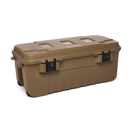 Stackable Storage Trunk W/ Lid, 27 gal, 37-1/4 in L x 18 in W x 14 in H, Desert Tan, Plastic