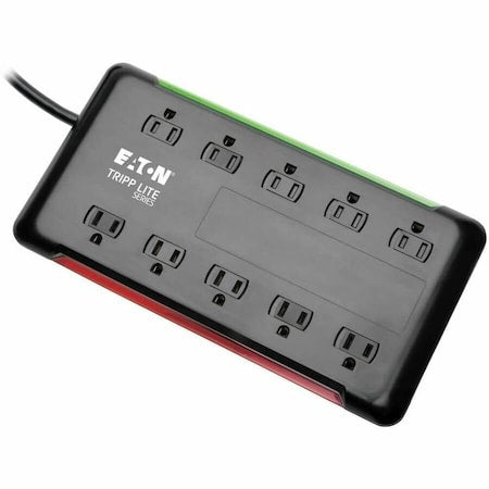 Outlet Strip, Surge, 5-15R, 5-15P, 6 ft., Black