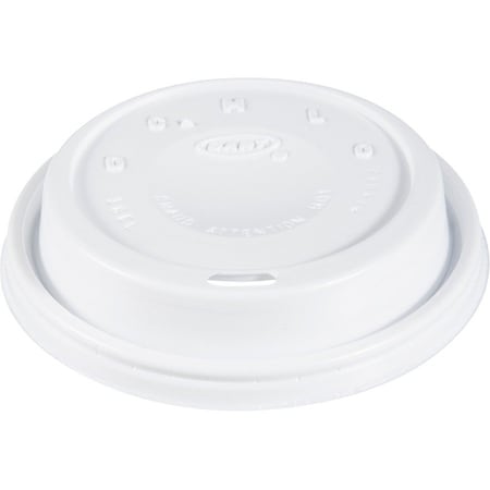 Lid for 12 to 24 oz. Hot Cup, Dome, Sip Through, White, Pk1000