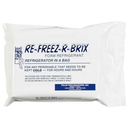 Re-Freez-R-Brix Cold Bricks, 7" x 5" x 1 1/2", White, PK12