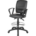 Multi-Function LeatherPlus Drafting Stool W/ Loop Arms