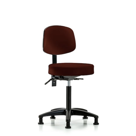Rutledge Vin Stool with Back-Medium Bench Height with Stationary Glides in Burgundy Trailblazer Vin