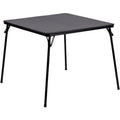 Square Folding Table, Foam, Medium Density Fiberboard, Metal, Plastic, Vinyl Top, Black