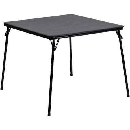 Square Folding Table, Foam, Medium Density Fiberboard, Metal, Plastic, Vinyl Top, Black