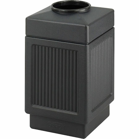 Canmeleon 38 gal Square Outdoor Can, Black, None, Plastic, 18 1/4 in