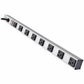 Outlet Strip, Rack Mounted, 8 5-15R, 5-15P, 15 ft., Black/Silver