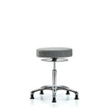 Rutledge Fab Stool without Back Chrome - Medium Bench Height with Stationary Glides in Gray Fab
