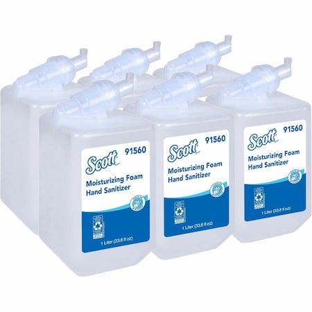 Moisturizing Foam Hand Sanitizer 1.0 L Refills for compatible Scott Essential Manual Dispensers (6)