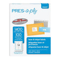 White Labels, 1-1/3"x4", Permanent, PK1400