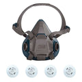 Half Mask Respirator Kit: 4 Cartridges Included, 6500 Series, P95 Filter, Silicone, Size M