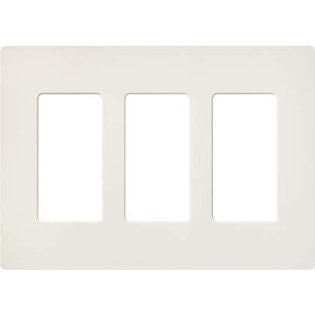 Designer Wall Plates, Number of Gangs: 3 Satin Finish, Biscuit