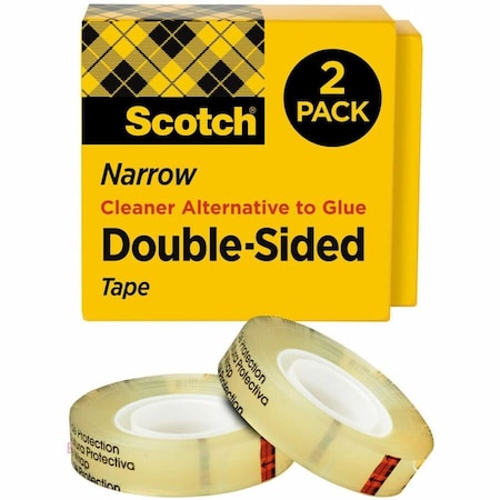 2-Sided Office Tape, 75ft, 1/2in, 3 mil, PK2