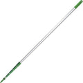360" Threaded Telescoping Pole, 7/8 in Dia, Silver/Green, Aluminum/Plastic