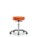 Rutledge Vin Stool without Back Chrome-Med Bench Height with Casters in Orange Kist Trailblazer Vin