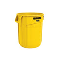 BRUTE 20 gal Round Heavy Duty Plastic Can, Yellow, None, Plastic, Not Applicable