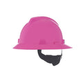 V-Gard Slotted Full Brim Hard Hat, Fas-Trac III Suspension, Type I, Class E, Hot Pink