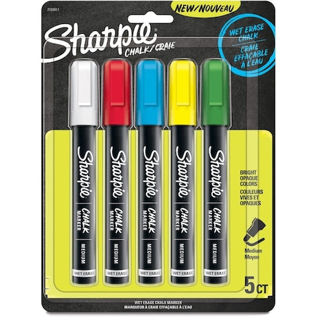 Chalk Dry Erase Marker, Assorted, PK5