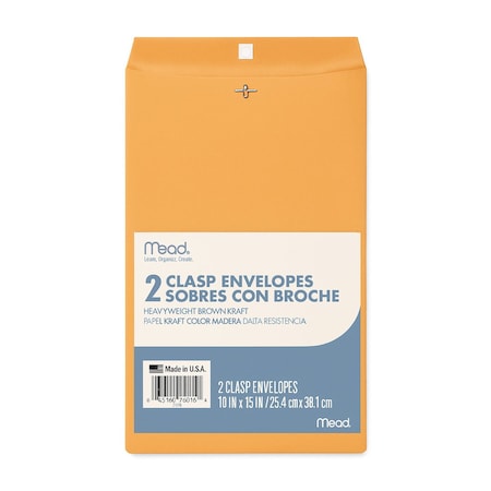 Clasp Envelopes, 10x15, PK 2