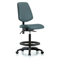 High Bench Chair No Arms, 26" to 35" Height, Vinyl, Colonial Blue