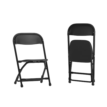 Kids Black Plastic Folding Chair, PK2