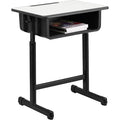 Student Desk Open Front Student Desk, Gray, 17-3/4" D X 28-1/4" to 31-1/2" H, 23.5" W X Grey