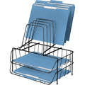 Letter Tray, Black, Steel, 13 7/8 in W, 10 1/8 in L, 14 in H, 6 Number of Compartments