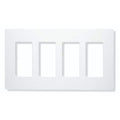 Designer Wall Plates, Number of Gangs: 4 Gloss Finish, White