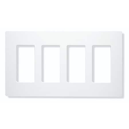 Designer Wall Plates, Number of Gangs: 4 Gloss Finish, White