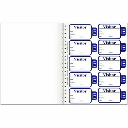 3"" x 2"" Time's Up! Self-Expiring Visitor Badges with Registry Log, 1/BX