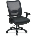 Big and Tall Chair Desk Chair, Adjustable Arms, 20-5/16" to 23-1/8" Height, Leather, Black