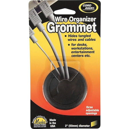 Grommet, Desk, 2 In Dia, 1 1/8 In H, Blk
