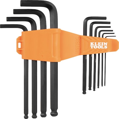 Long Ball-End Hex Key Set, Metric, 10-Piec