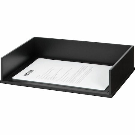 Letter Tray, Black, Wood, 13 1/2 in W, 10 3/4 in L, 3 1/10 in H, 1 Number of Compartments