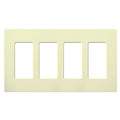 Designer Wall Plates, Number of Gangs: 4 Gloss Finish, Almond