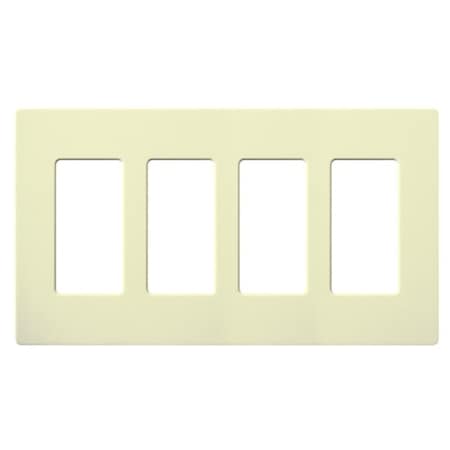 Designer Wall Plates, Number of Gangs: 4 Gloss Finish, Almond