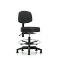 Vin Stool with Back-Med Bench Ht with Seat Tilt, Chr FR, andStat Glides in Black Trailblazer Vin